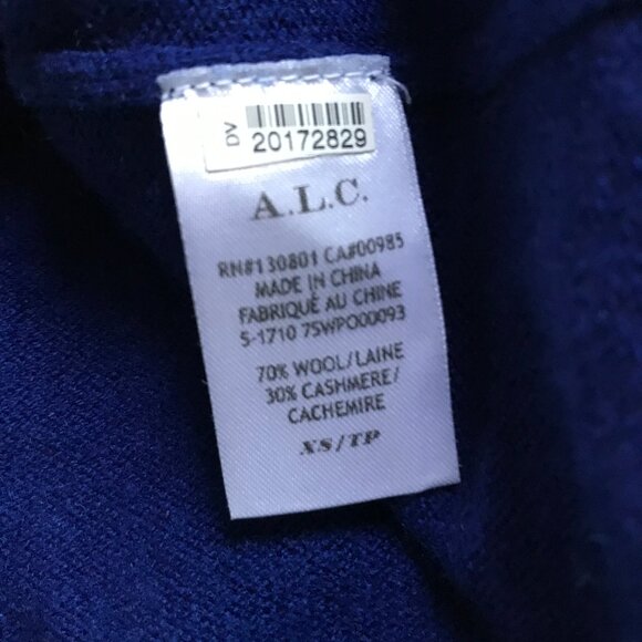 A.L.C Hamilton Sweater Wool Cashmere Cut Out Shoulder Womens XS - Picture 6 of 10